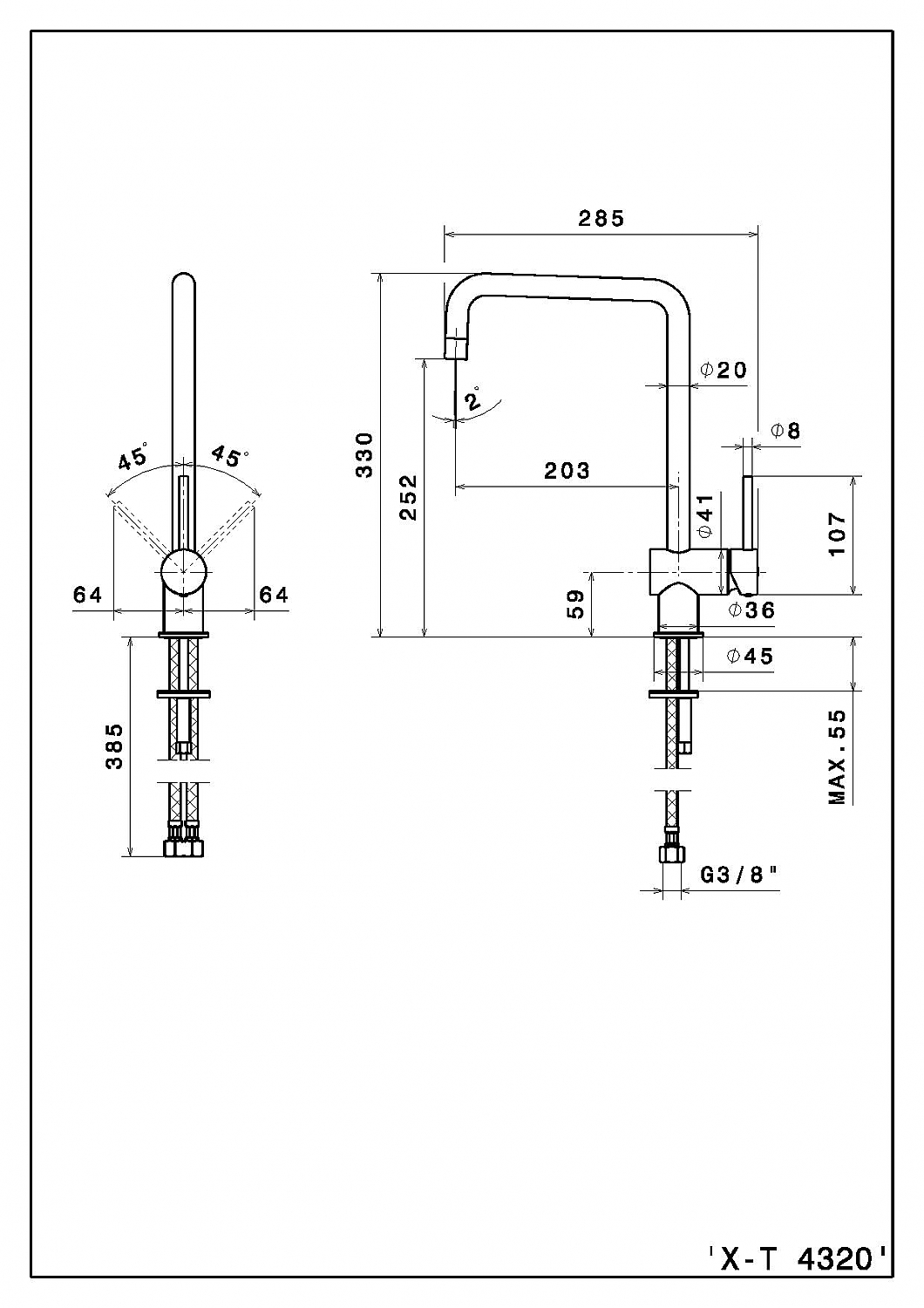 Newform XT 64320 Chroom Eenhendel keukenmengkraan.