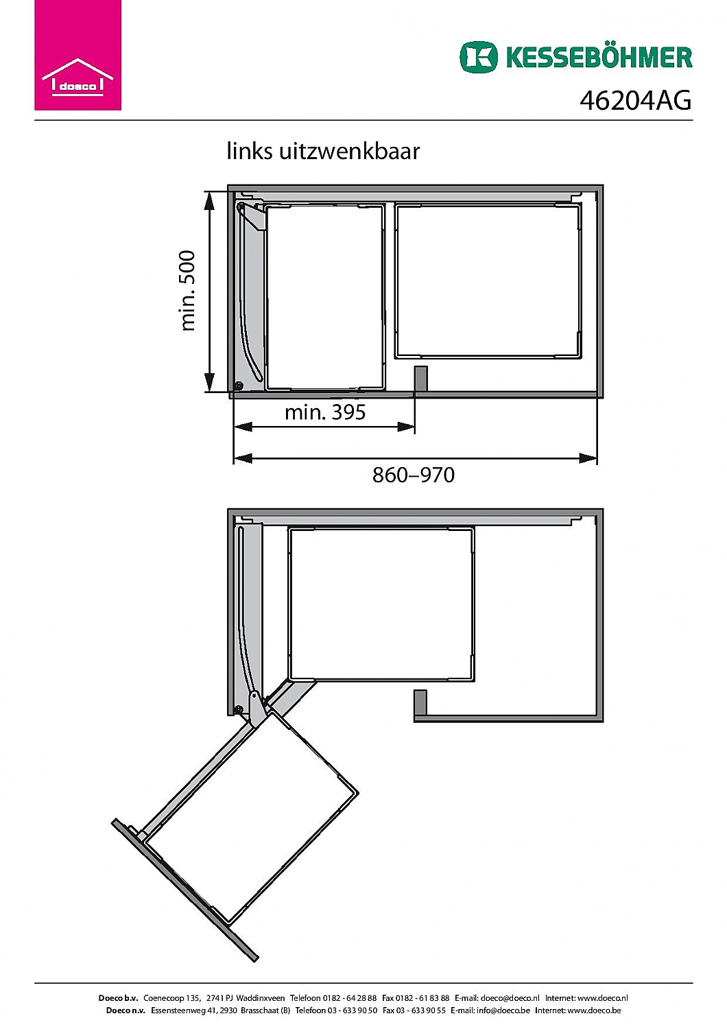 Kessebhmer Inbouw Accessoire 46204 Magic Corner kleur Chroom/Grijs