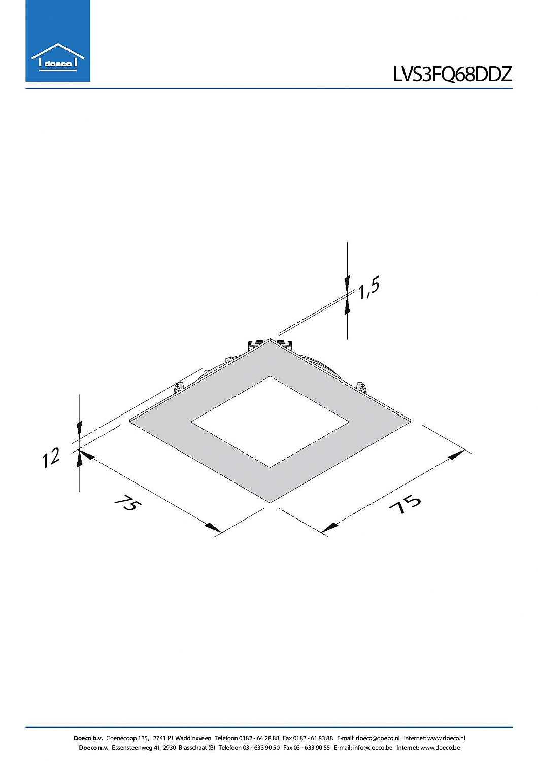 Hera FQ-68 Dynamic Led set van 3 spots  met dimmer inbouw IP44 24V/15W zwart