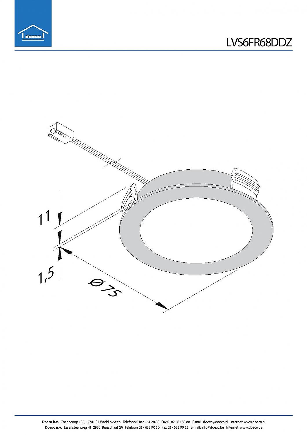 Hera FR-68 Dynamic LED set van 6 spots met kleur/dim-controller met afstandsbediening 24V zwart