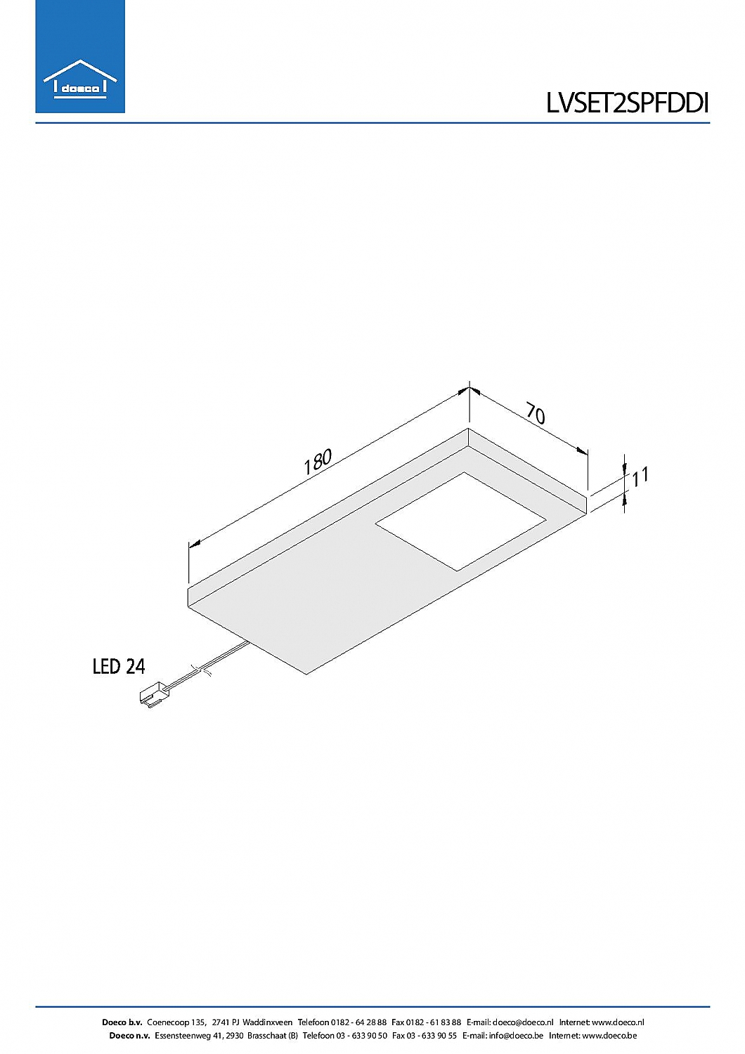 Hera Slim Pad F Dynamic LED set van 2 spots met kleur/dim-controller met afstandsbediening 24V RVS-look