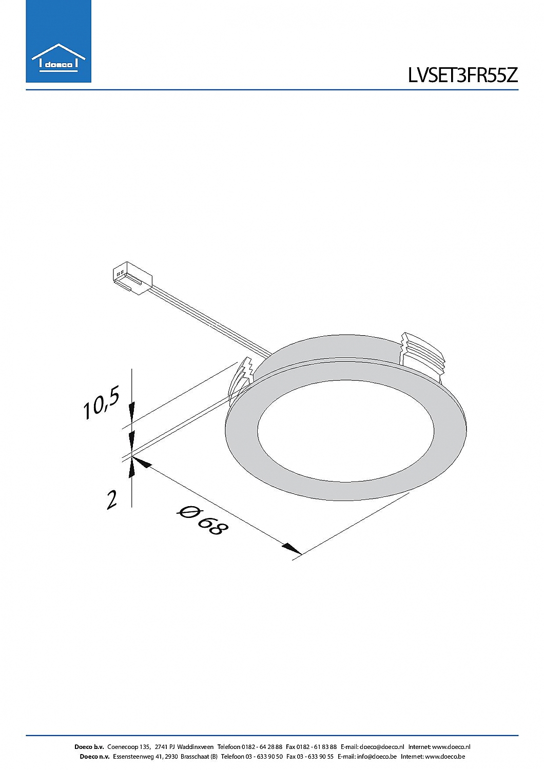 Hera FR-55 LED set van 3 spots met transformator inbouw 24V/15W zwart