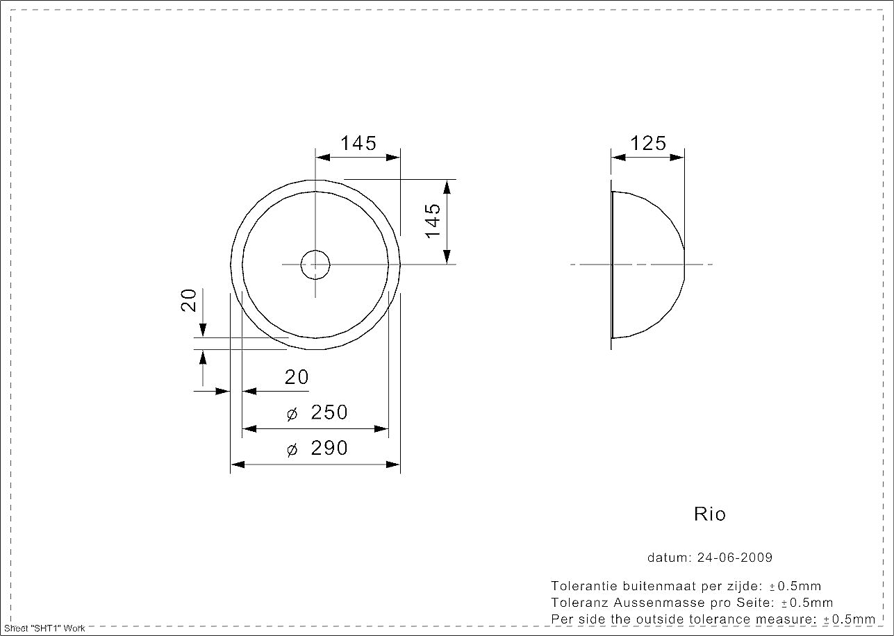 Reginox Rio CC (L) spoelbak vlakbouw