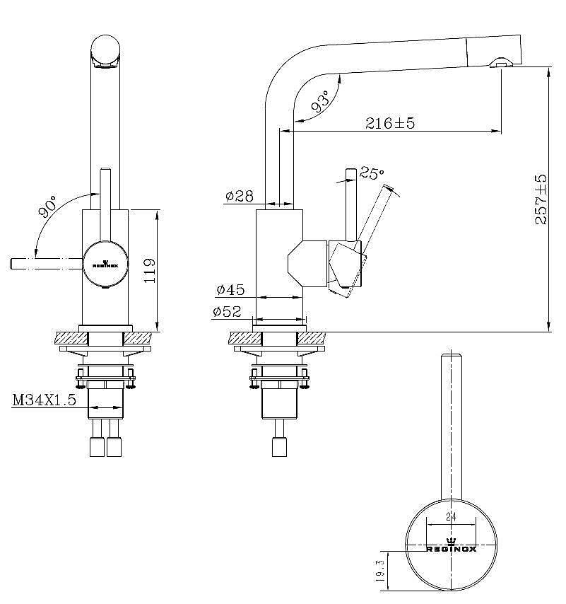 Reginox Somo keukenkraan RVS geborsteld R34569