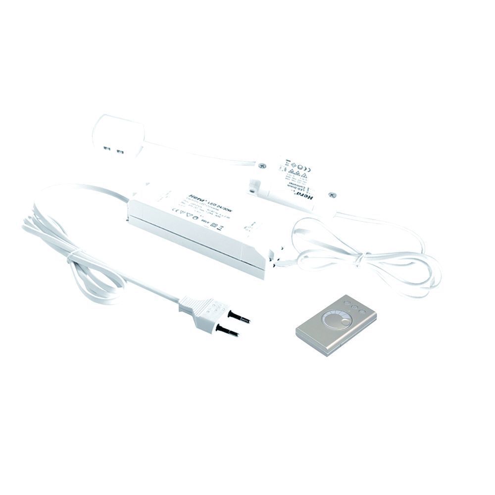 Hera LED 24V RGB-Powerline Dimmer/controller 30W kleur Wit/Rvs-Look