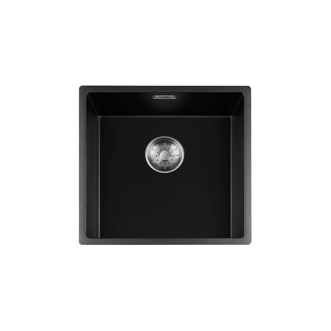 Lorreine Black Quartz Series spoelbak 4040cm Plug Inox 40BQ-FU-Inox