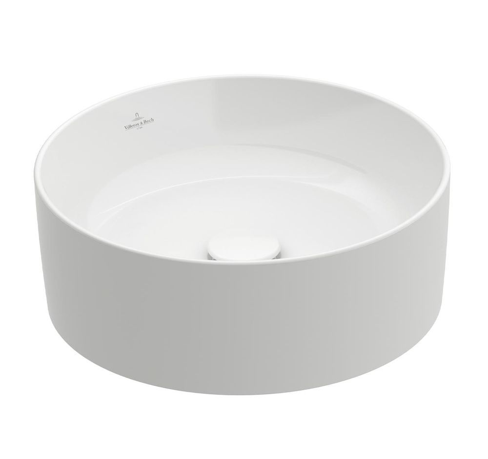 Villeroy & Boch Collaro opzetwastafel rond Ø40cm zonder overloop zonder kraangat ceramic+ wit 4A1840R1