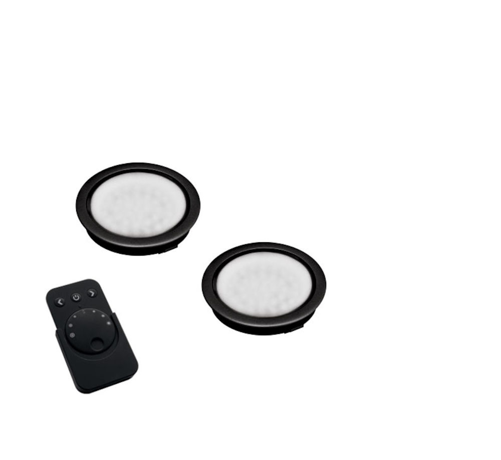 De vervormen Aanpassing Moonlight Emotion LED set van 2 spots met kleur/dim-controller met  afstandsbediening 12V zwart » LED verlichting » Verlichting »  Keukenspeciaal.nl